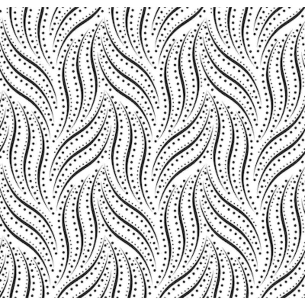 Style Selections Shower Curtain Black‎ White Wave Dot PEVA Hook Set 70x72